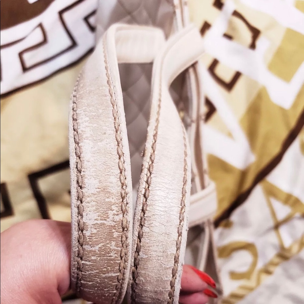 👜 CHANEL White Tote Wild Stitch calf Skin Leather - Picture 6 of 8